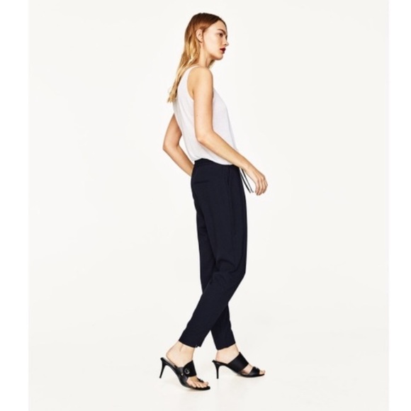 Zara navy drawstring trousers - Picture 4 of 7